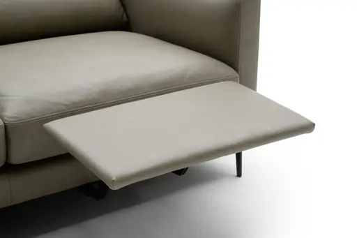 Sofa Cuneo - 2-Sitzer, Leder, Graubraun, Relaxfunktion, motorisch