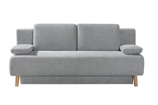 Querschläfer - Schlaffunktion mit Bettkasten, Stoff, Grau