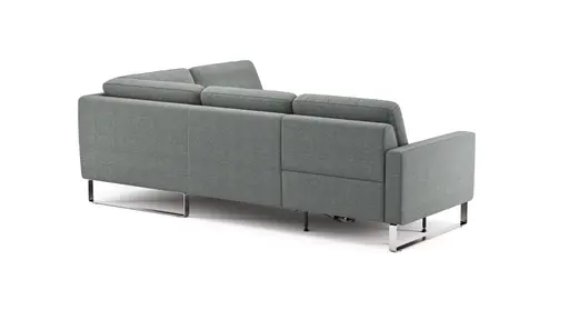 Ecksofa Anna - 2,5-Sitzer mit Ecke rechts, inkl. Relaxfunktion (motorisch), Stoff, Grau