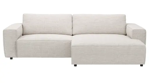 Ecksofa Lilaia - 1,5-Sitzer XL mit Chaise Longue XL rechts, Stoff, Kaschmir