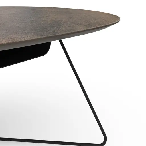 Couchtisch Fano - LBH ca. 121x75x38 cm, Ceramistone, Graubraun