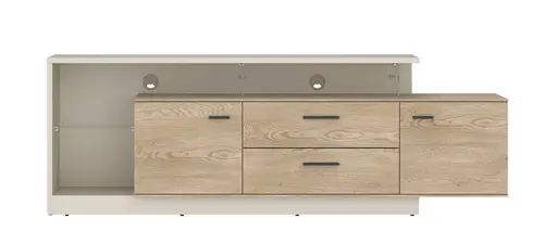 TV-Lowboard - B ca. 191,5 cm, Cremona Eiche Torro Nachbildung, Kaschmir