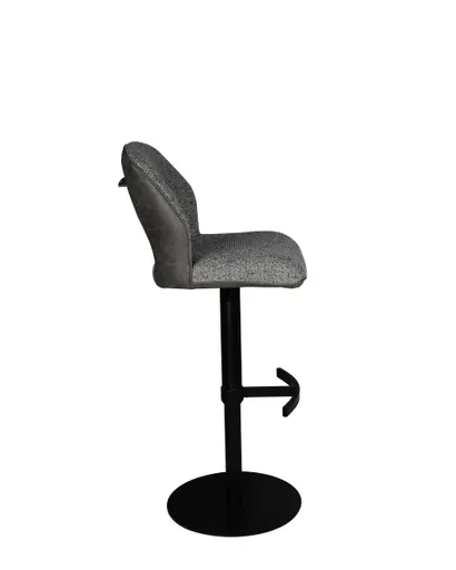 Barhocker MAILE - drehbar, höhenverstellbar, Stoff, Grau, Anthrazit