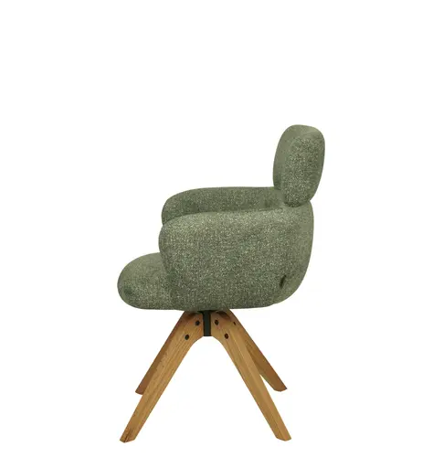 Armlehnstuhl MANJA - drehbar, Stoff, Grün
