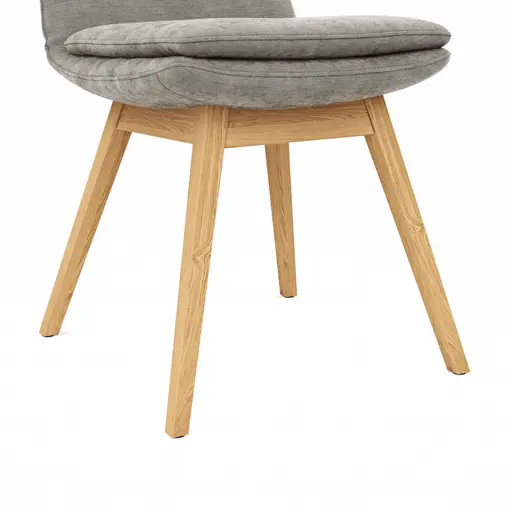 Polsterstuhl Macano - Stoff, Hellgrau