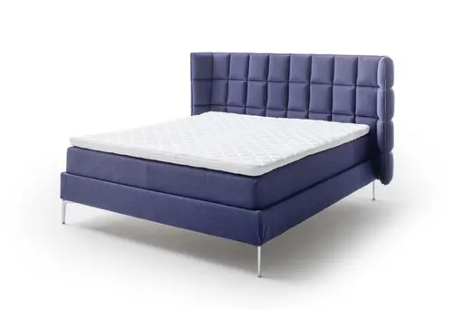 Polsterbett Samu 3 - Liegefläche 180x200cm, Stoff, Dunkelblau