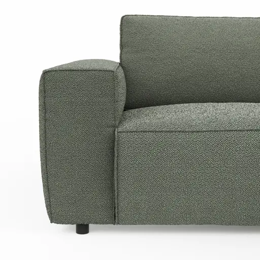 Ecksofa Lilaia - 1,5-Sitzer XL mit Chaise Longue XL rechts, Stoff, Olivgrün