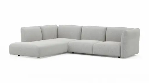 Ecksofa Motone - Ecke links mit 2,5-Sitzer, Stoff, Hellgrau