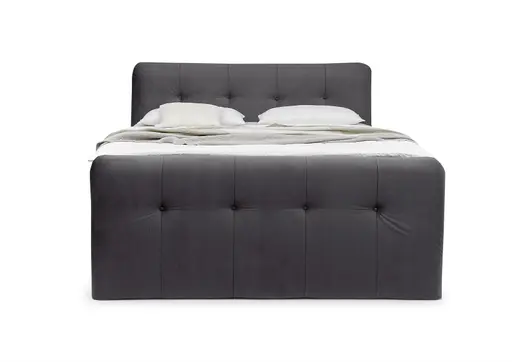 Boxspringbett HOLLIE- Liegefläche ca. 180x200 cm, Stoff, Schlamm, inkl. Topper