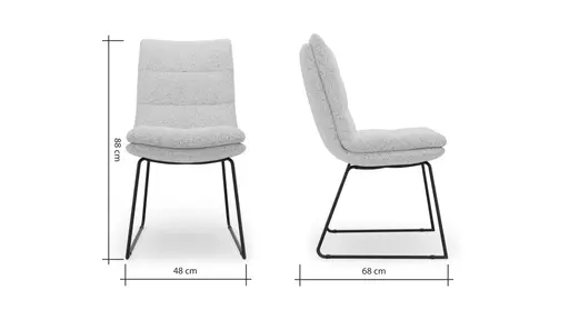 Stuhl Jukka - Stoff, Champagner, Kufen, Schwarz