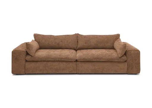 Sofa - 3-Sitzer, Stoff, Terracotta