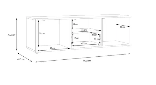 TV-Board FLORISS- Weiß, Eiche Dekor