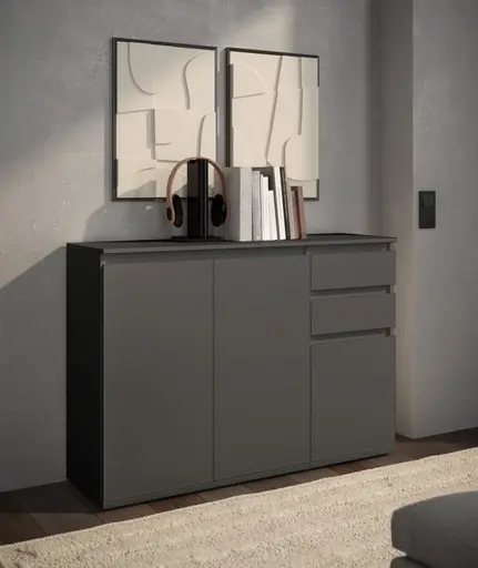 Kommode - B ca. 119 cm, Anthrazit