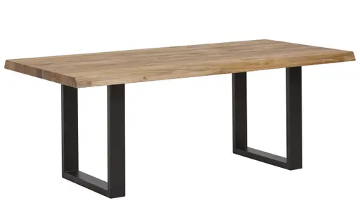 Esstisch Clifton - LB ca. 220x100 cm, Wildeiche massiv, Schwarz verfüllt