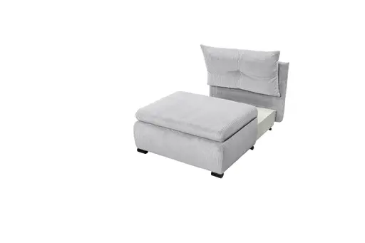 Schlafsofa - 1-Sitzer inkl. Schlaffunktion, Stoff, Hellgrau