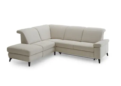 Ecksofa - Ecke links mit 2-Sitzer, Stoff, Beige