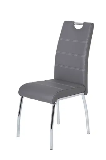 Stuhl - Kunstleder, Grau
