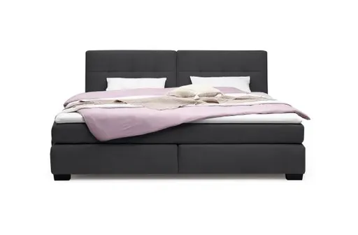 Boxspringbett JILA- Ligefläche ca. 240x200 cm, Stoff, Schwarz
