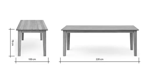 Esstisch Louisiana - LB ca. 220x100 cm, Wildeiche teilmassiv, geölt