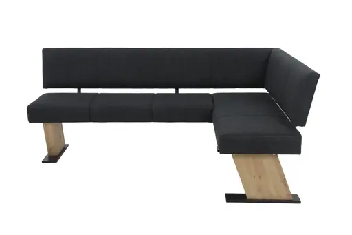 Eckbank - Webstoff, Anthrazit, Artisan Eiche Nachbildung