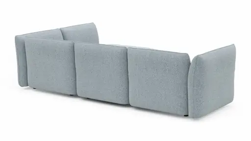 Ecksofa Motone - 2,5-Sitzer mit Ecke rechts, Stoff, Hellblau