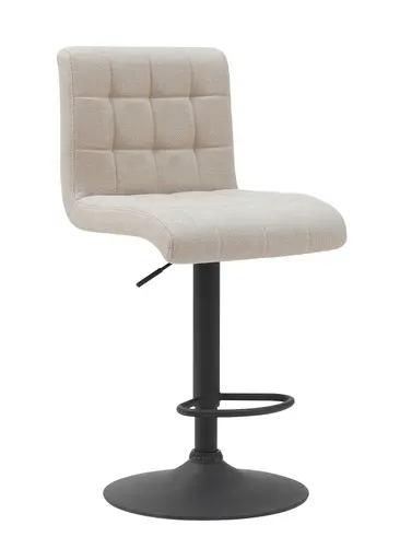 Barhocker - drehbar, höhenverstellbar, Stoff, Beige
