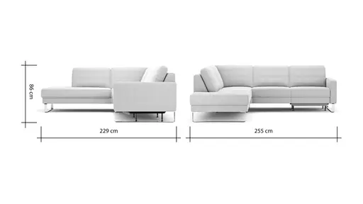 Ecksofa Anna - Ecke links mit 2,5-Sitzer inkl. Relaxfunktion (motorisch), Stoff, Beige