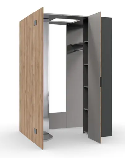 Eckschrank- B ca. 135 cm, Eiche Dekor, Graphit