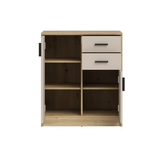 Kommode - B ca. 74 cm, Artisan Eiche Nachbildung, Kaschmir