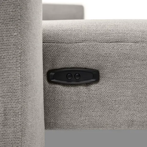 Ecksofa MINAO - 1,5-Sitzer mit Longchair rechts, Sitztiefe verstellbar motorisch, Kopfteil verstellbar, Stoff, Truffle