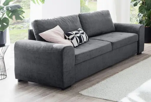 Sofa - 3-Sitzer, Stoff, Dunkelgrau