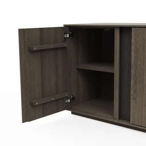 Mediaboard Saratoga - Buche massiv, silbergrau geölt