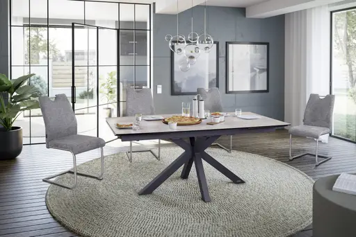 Freischwinger MERVE - Stoff, Grau