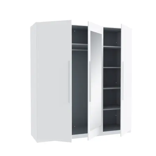 Drehtürenschrank FADI- B ca. 180 cm, Weiß