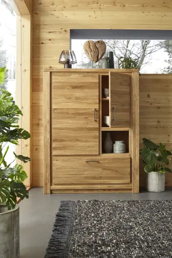 Highboard Farmingdale - Eiche massiv, natur geölt