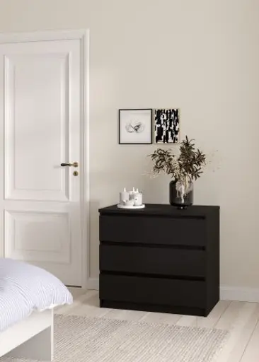 Kommode - B ca. 77 cm, Schwarz