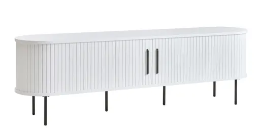 TV-Lowboard - B ca. 180 cm, Eiche Furnier, Weiß