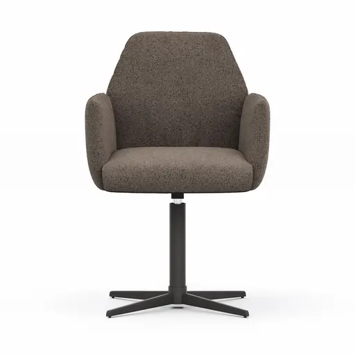 Armlehnstuhl Nashville - drehbar, Stoff, Dunkelbraun