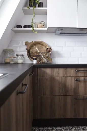 U-Küche 53.210 GL 3 522, Victoria Nussbaum Nachbildung