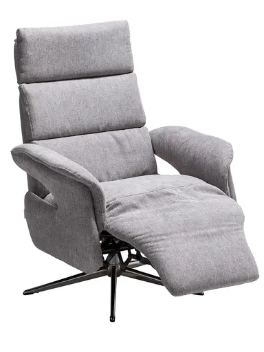 Relaxsessel Amila - Größe M, inkl. Relaxfunktion und Kopfteilverstellung, Stoff, Grau