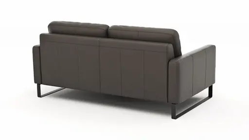 Sofa Enna - 3-Sitzer, Armlehne A, Leder, Schwarz, Kufe, Schwarz