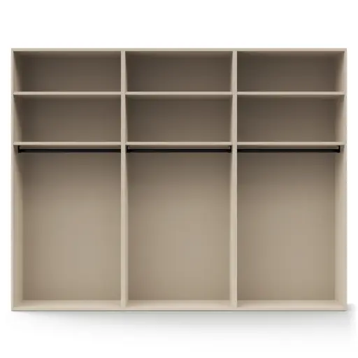 Drehtürenschrank Matera - BTH ca. 301x60x235 cm, Lack Kaschmir, Abs. Pfirsich