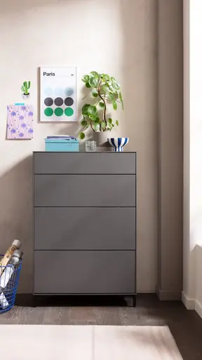 Kommode Medio- Melamin, Schiefergrau