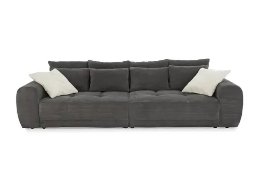 Megasofa JANNI - 3-Sitzer, Stoff, Grau