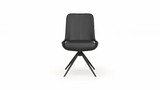 Stuhl Mis - Leder, Schwarz, Gestell, Schwarz