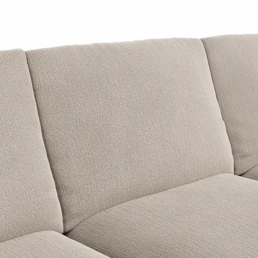 Ecksofa Stormy - 2,5-Sitzer mit Longchair rechts, Stoff, Creme
