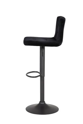 Barhocker - höhenverstellbar, Stoff, Schwarz