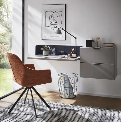 Hängeelement Palos - Lack, Hellgrau, Metall, Anthrazit