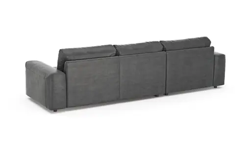 Ecksofa Balok - Longchair groß links mit 2,5-Sitzer, Stoff, Anthrazit