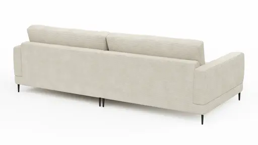 Ecksofa Janne - 1,5-Sitzer, Longchair rechts, Cord, Offwhite